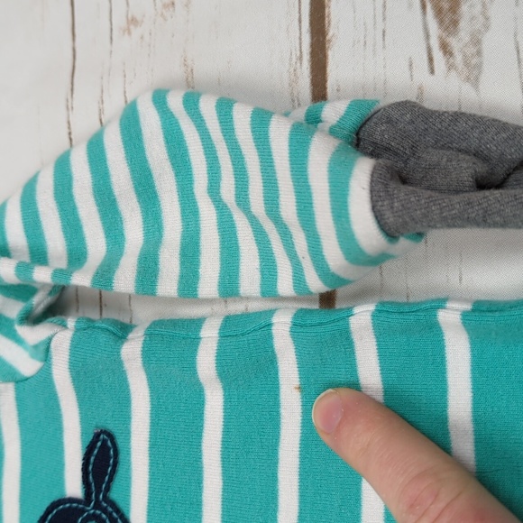 Carter's Aqua/White Striped Whale Romper 12M - Picture 4 of 8